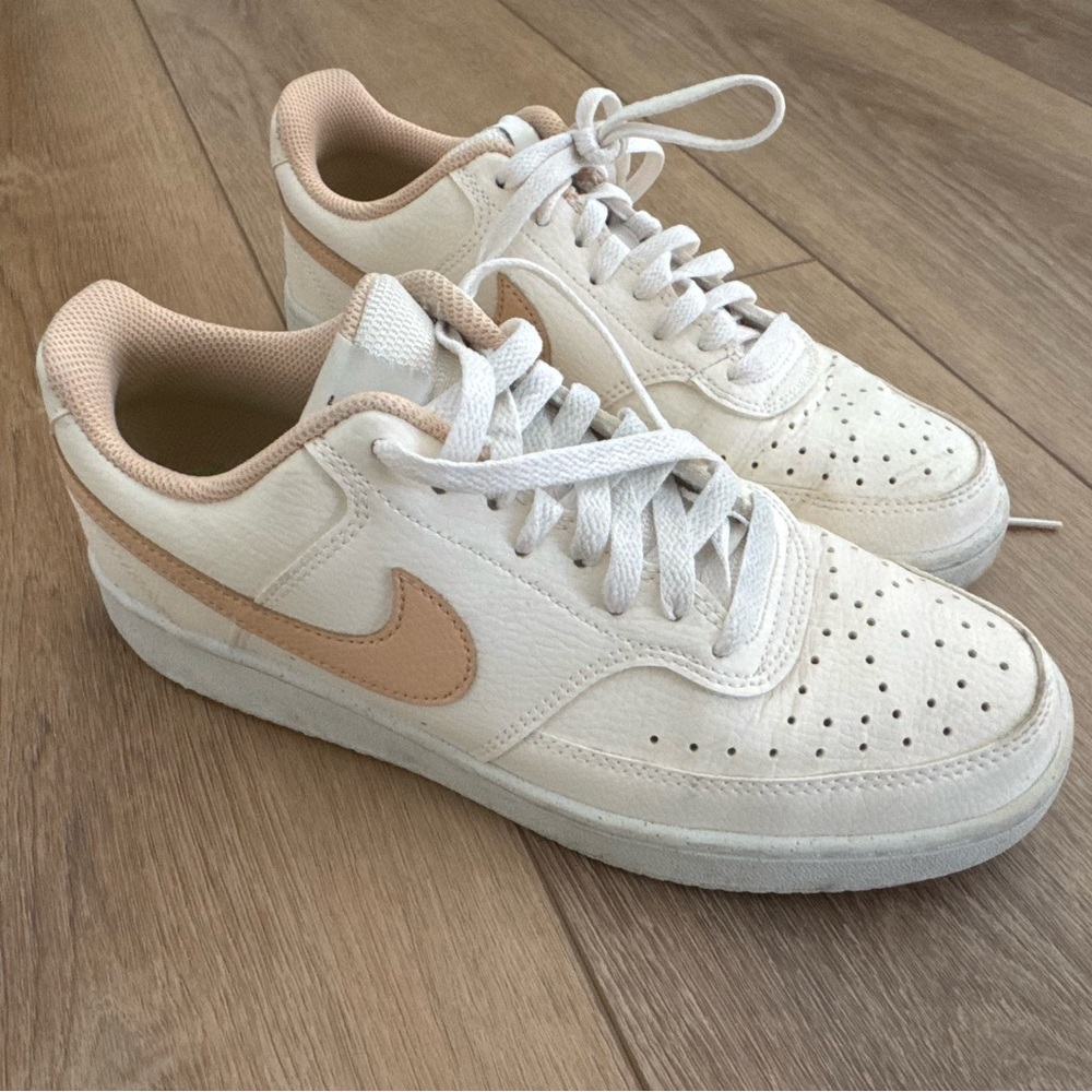 Nike Women's Cream and Tan Sneakers